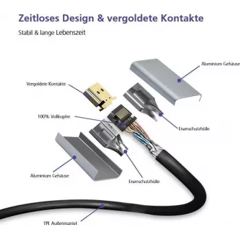 DisplayPort kabelis helos 288444 8K 2,0 m juodas