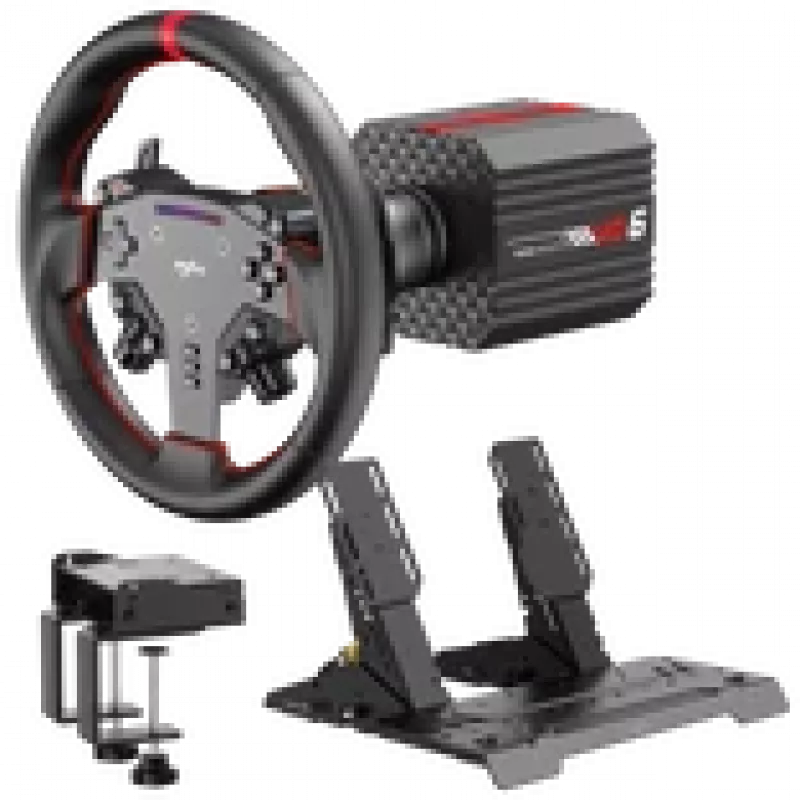 PXN VD6 Direct Drive Racing Bundle – 6Nm Wheel Base, W AS Steering Wheel & 3-Pedal-Set (PXN-VD6BUNDLE)