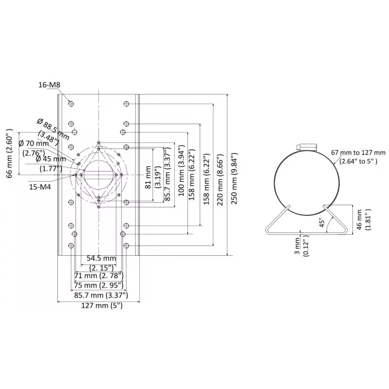 „Hikvision DS-1275ZJ-SUS“ apsaugos kameros priedų šviestuvas
