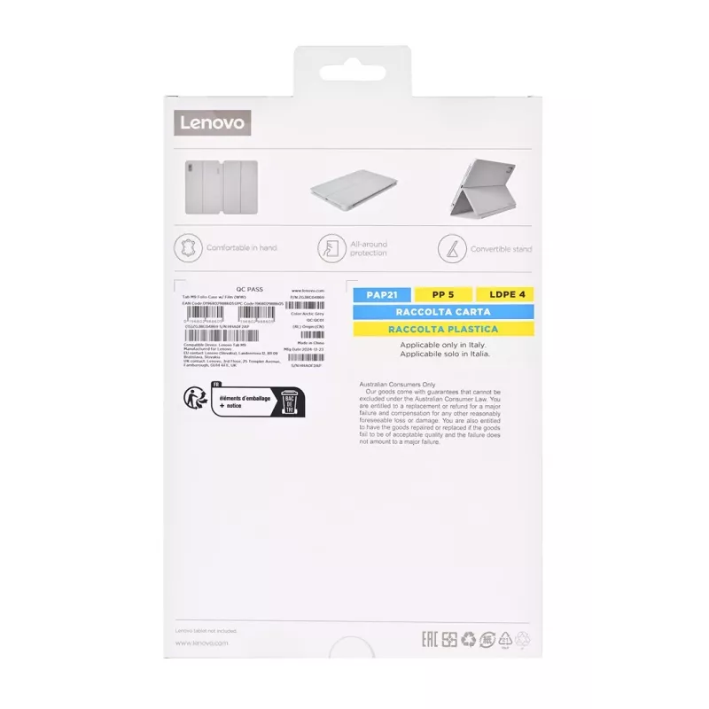 Lenovo ZG38C04869 planšetės dėklas 22.9 cm (9 col.) Folio Pilka