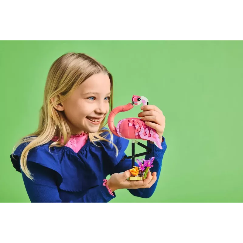 LEGO Creator 3-in-1 Pink Flamingo 31170 surenkamų modelių rinkinys, 288 detalės, aukštis 230 mm, rekomenduojamas amžius 8+