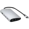Nešiojamojo kompiuterio dokas / prievadų replikatorius Satechi ST-P8KES — laidinis USB 3.2 Gen 1 Type-C, Gigabit Ethernet, SD kortelių lizdas, sidabrinis