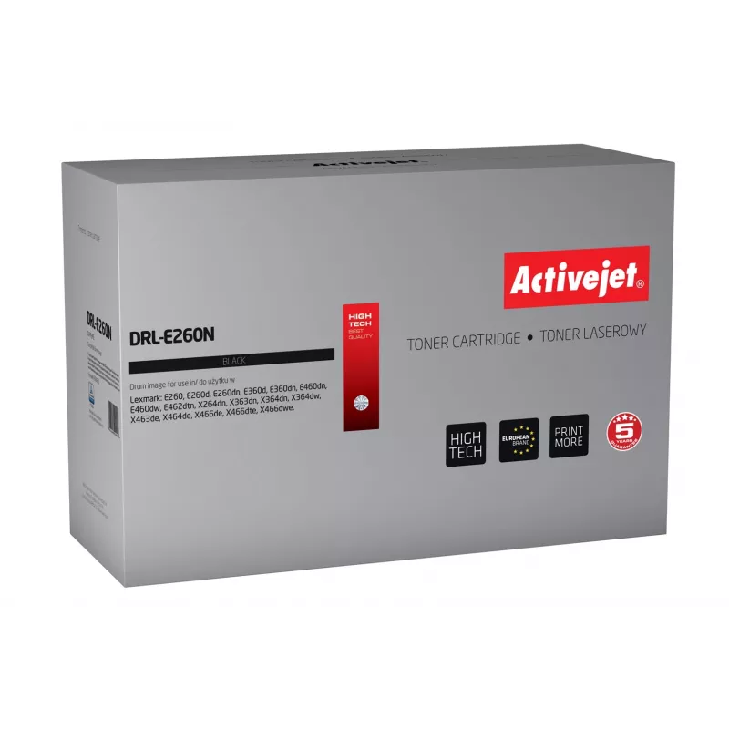 AktyvJet DRL-E260N būgnas, skirtas Lexmark E260X22G, suderinamas juodas, 30 000 puslapių