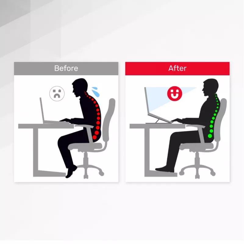 Nešiojamojo kompiuterio stovas UNITEK OT155SL sidabrinis aliuminis 13–41° pakreipimas