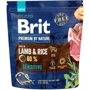 BRIT Premium by Nature Sensitive Lamb & Rice sausas pašaras šunims 1 kg
