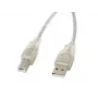 USB 2.0 laidas LANBERG CA-USBA-12CC-0018-TR, USB A (kištukas) į USB B (kištukas), 1,8 m, permatomas