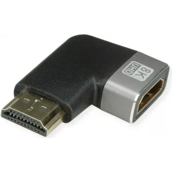 ROLINE HDMI 8K adapteris su 90° kampu kištuku/lizdu – adapteris (12.03.3251)