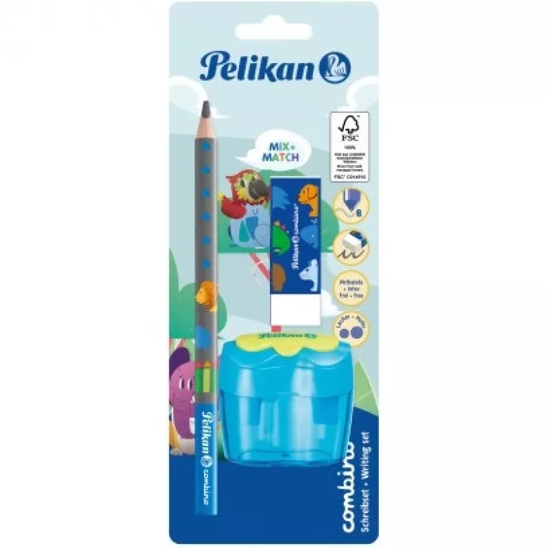 Pelikan mokomasis rašymo priemonių rinkinys Combino BS, Rad., Ansp., Mėlynas (821605)