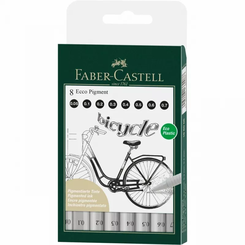 Flomasteris Faber-Castell 166008 Juodas 8 vnt.
