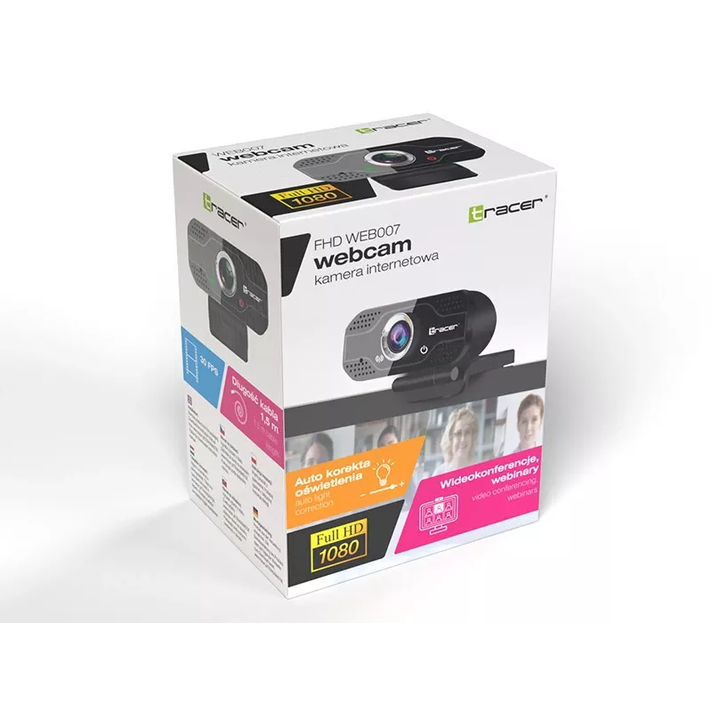 Internetinė kamera Tracer WEB007 2 MP 1920 x 1080 pikselių USB 2.0 juoda