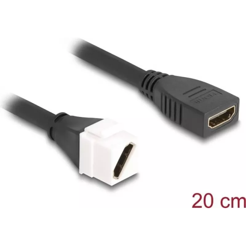 DeLOCK Keystone modulio laidas HDMI moteriška į moterišką įstrižai 8K 60 Hz 20 cm juodas