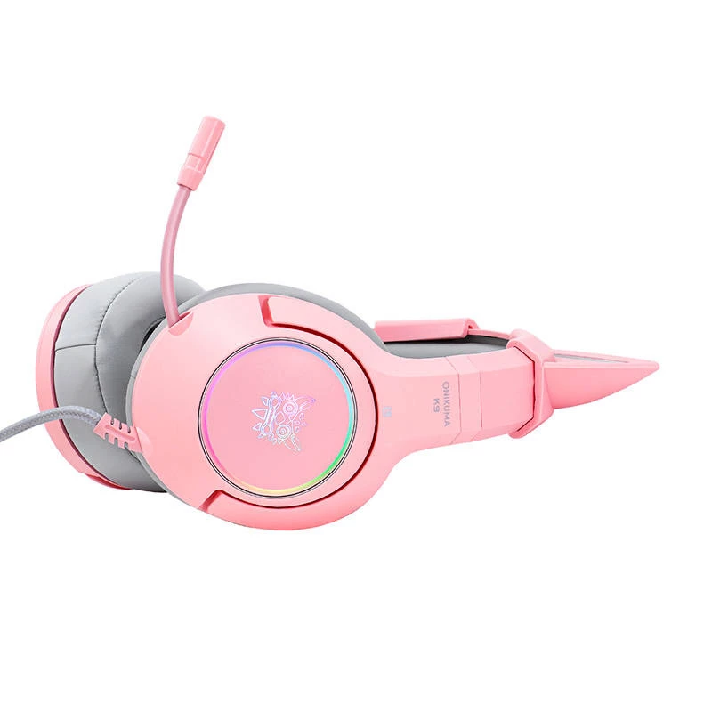 Ausinės Onikuma K9 Pink RGB Gaming Headphones