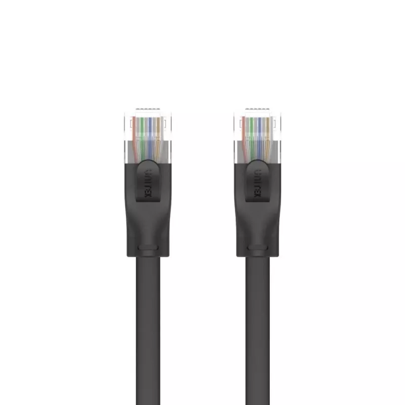 Unitek Ethernet laidas Cat6 UTP RJ45 5 m, juodas, vientisas laidininkas, 250 MHz, auksuoti kontaktai