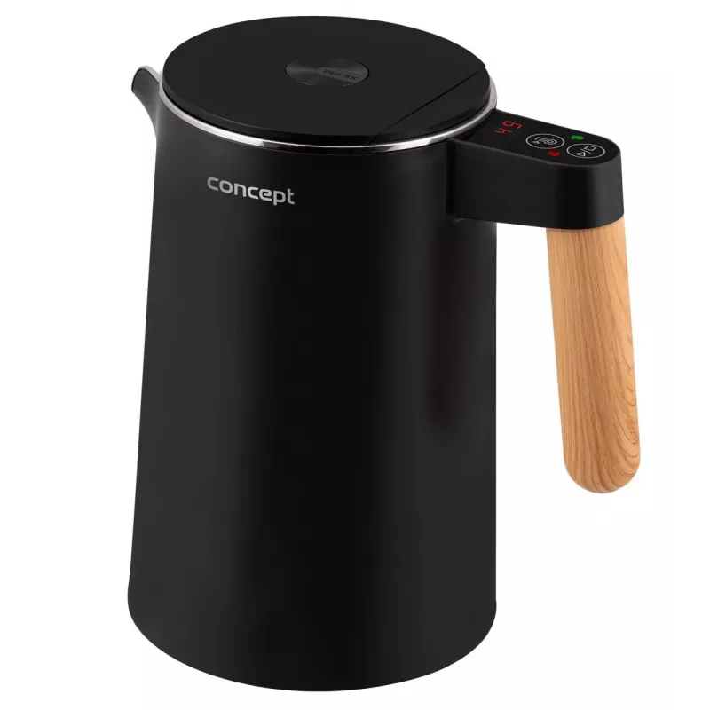 Elektrinis virdulys, dviguba sienelė, 1,5 l, Concept, juodas, RK 3301