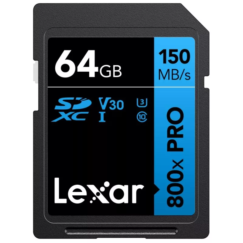 SDXC „flash“ atminties kortelė „Lexar“ 64 GB UHS-I 800xPRO — Class 10, U3, V30, 150 MB/s