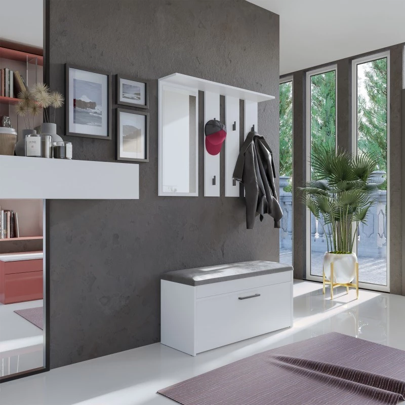 Hanger + mirror PARMA 100x15x.81.5 cm, Balta