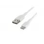 PVC laidas USB-C į USB-A 15 cm baltas