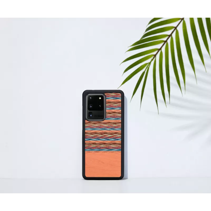 man and wood telefono dėklas Samsung Galaxy S20 Ultra — rudas langelis su juodu apvadu