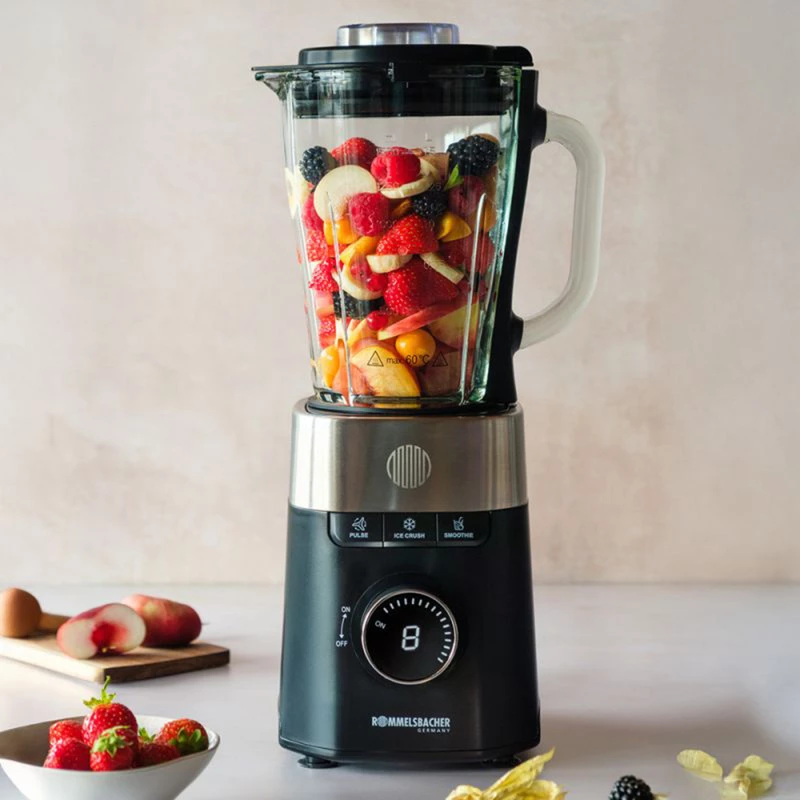 Stacionarus plaktuvas Rommelsbacher MX 1260 — 1200 W, 1,5 l, juodas / nerūdijantis plienas