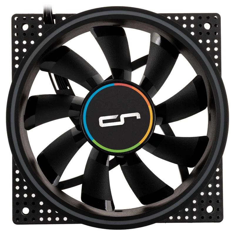 Ventiliatorius Cryorig Crona S 120 mm Juoda — 3 vnt. pakuotė, 400–1700 RPM, 60,6 cfm, 2,65 mmH₂O