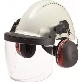 Veido apsauginis skydelis 3M Peltor 5F-1 skaidrus polikarbonatas — viso veido apsauga, atsparus įbrėžimams