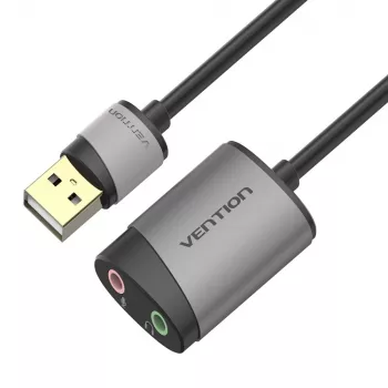 Vention USB išorinė garso plokštė 0,15 m pilka metalinė