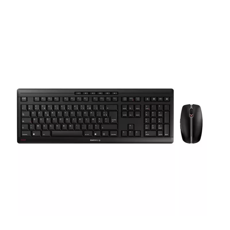 CHERRY Stream Desktop klaviatūra Pelė įtraukta Biuro RF Belaidis AZERTY Prancūziška Juoda