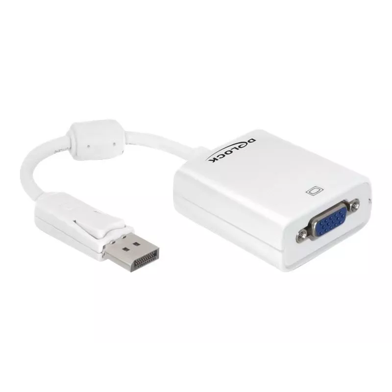 Vaizdo kabelio adapteris DeLOCK 61766 0,125m VGA DisplayPort baltas