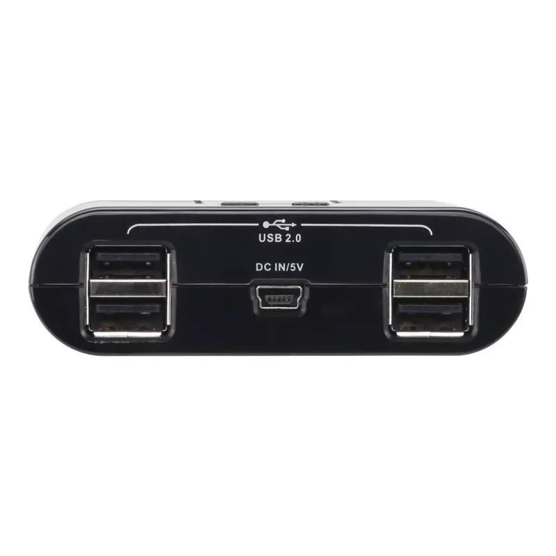 USB 2.0 2 prievadų periferinių įrenginių dalijimosi įrenginys ATEN US224AT — USB Type-A, 1,8 m kabelis, juodas