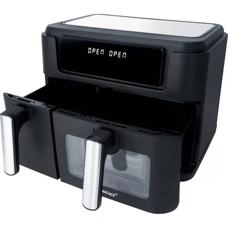 Dual Air Fryer HF 9500 DUO (juoda, 2.400 W, 2 krepšiai 6 l + 3,5 l)