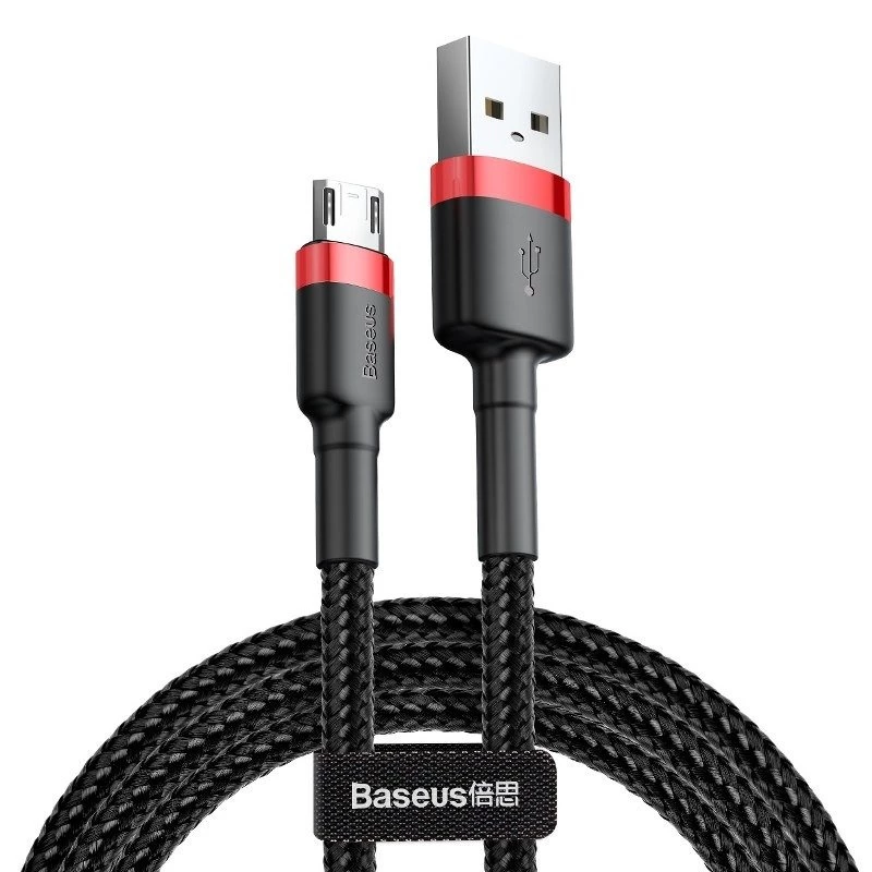 kabelis Micro USB Baseus Cafule 1.5A 2m (raudona ir juoda)