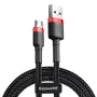 kabelis Micro USB Baseus Cafule 1.5A 2m (raudona ir juoda)