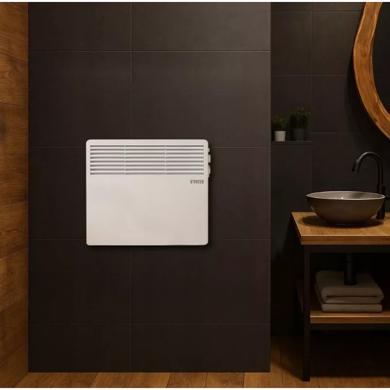 N'OVEEN 1000W elektrinis nešiojamas prie sienos tvirtinamas konvektoriaus šildytuvas su termostatu CH3350