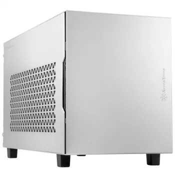 Mini-ITX korpusas SidabrinėSTONE SST-SG15S, sidabrinis aliuminio kompaktinis korpusas
