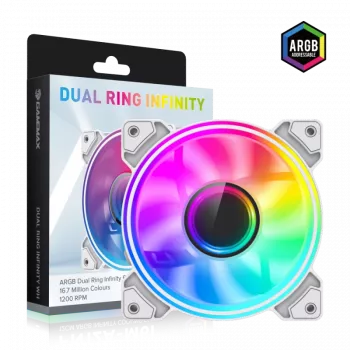 Gamemax | Korpuso ventiliatorius | DUAL RING INFINITY | Balta