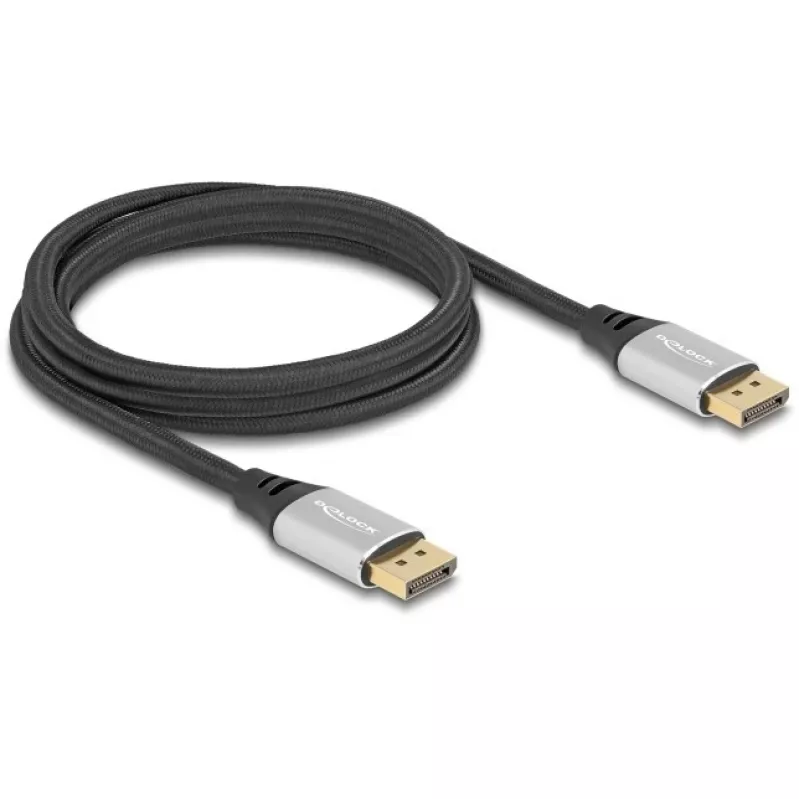 DeLOCK DisplayPort laidas 16K 60 Hz 2 m sidabrinis metalinis