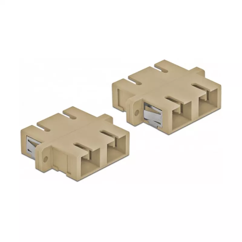 DELOCK optinis adapteris SC lizdas–SC lizdas smėlinis, 4 vnt. pakuotė (modelis 85996)