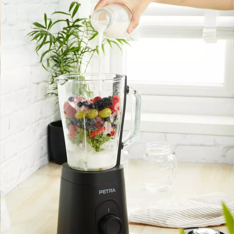 Blender Glass Jug Petra PT5531MBLKVDE Juoda