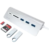 Satechi Type-C Aliumininis USB šakotuvas ir kortelių skaitytuvas, sidabrinis, ST-TCHCRS