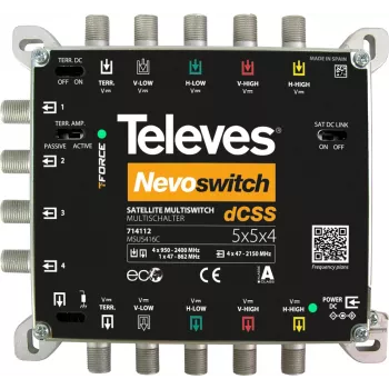 Palydovinis multiswitch Televes 714112 5 įėjimai 4 išėjimai