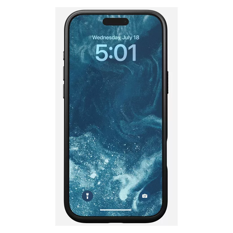 Mobiliojo telefono dėklas Nomad Modern Leather Case, skirtas iPhone 16 Pro Max, 6,9 colio (17,5 cm), juodas, oda+PC+TPU