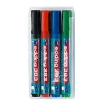 Marker Edding 383 Chisel tip Juoda Blue Green Red