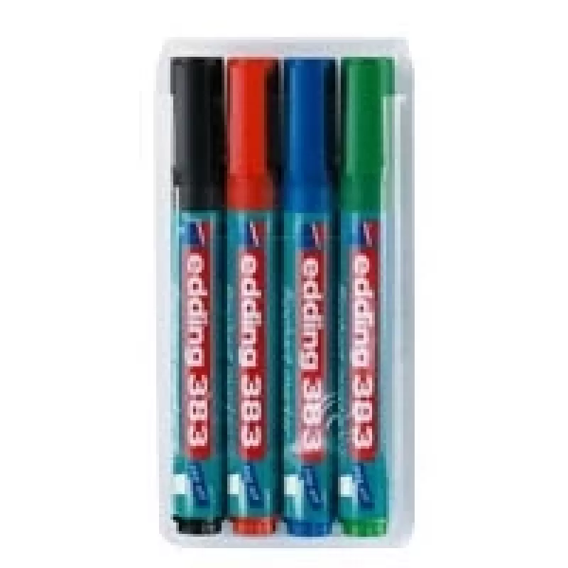 Marker Edding 383 Chisel tip Juoda Blue Green Red