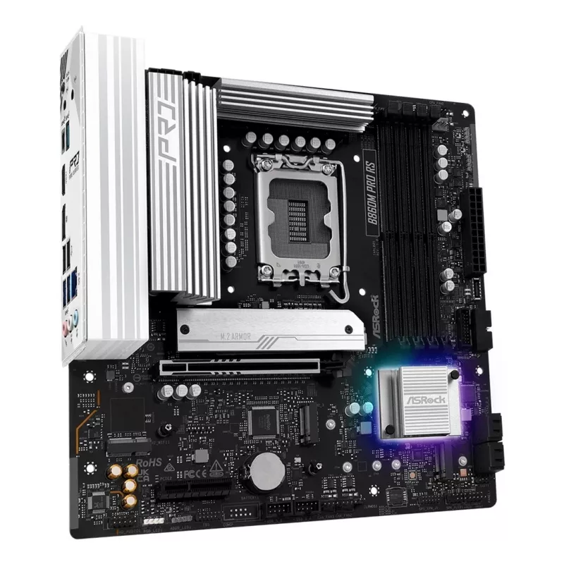 Motininė plokštė ASROCK B860M Pro RS — Intel B860, LGA 1851, micro ATX, DDR5, 4× DIMM, 2.5Gb LAN, 1×PCIe5 x16