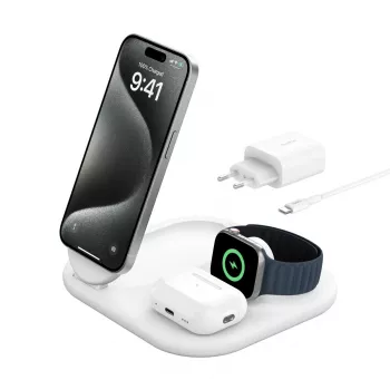 Belaidis įkroviklis Belkin BoostCharge WIZ029VFWH greitas įkrovimas USB Type-C vidaus