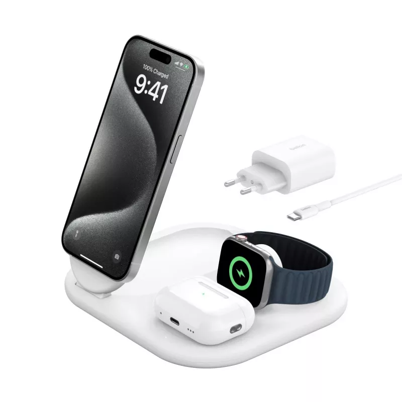 Belaidis įkroviklis Belkin BoostCharge WIZ029VFWH greitas įkrovimas USB Type-C vidaus