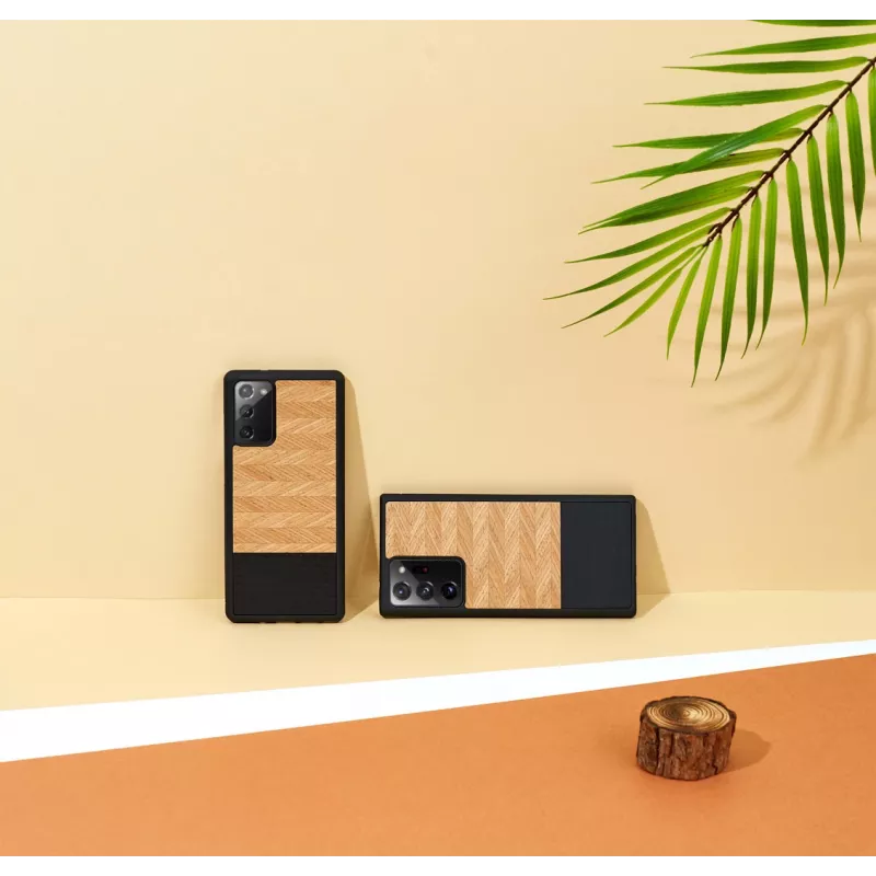 Apsauginis telefono dėklas Man and Wood Samsung Galaxy Note 20 Ultra — silkės rašto nero juoda