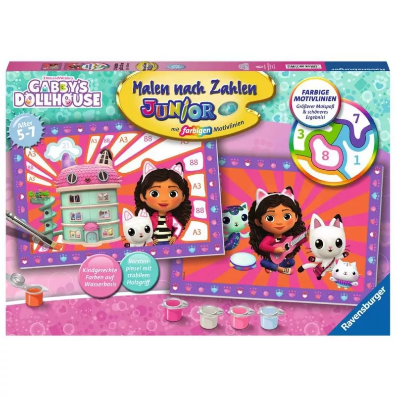 Junior Paint by Numbers – DreamWorks Gabby's Dollhouse (2 dizainai)