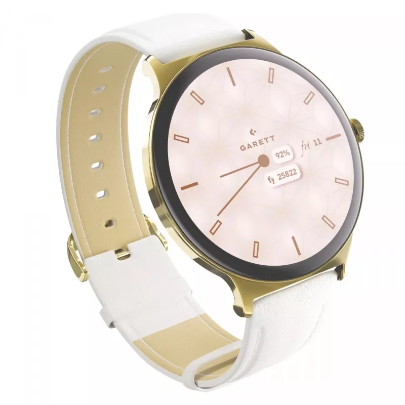Išmanusis laikrodis Garett Verona 2 Gold Steel su Bluetooth ir širdies ritmo monitoriumi