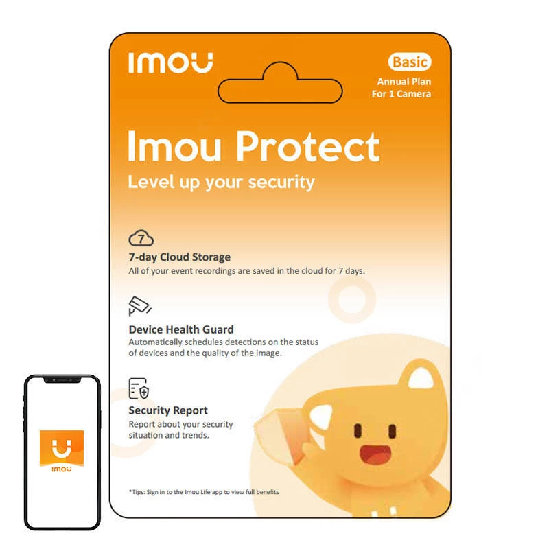 Dovanų kortelė metinis planas IMOU Protect Basic IOAB — metinė IMOU Protect Basic prenumerata